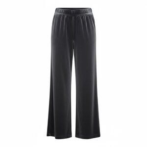 Lands End Gray Black Wide Leg Velour Pants Lounge Casual Stretch Size XS 2 4